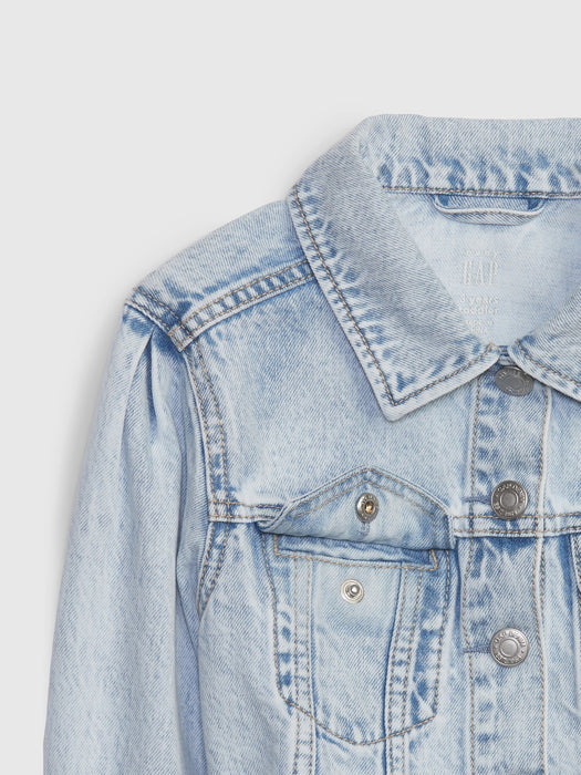 Toddler Frayed Icon Denim Jacket with Washwell