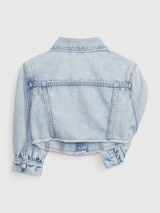 Toddler Frayed Icon Denim Jacket with Washwell