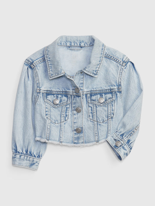 Toddler Frayed Icon Denim Jacket with Washwell