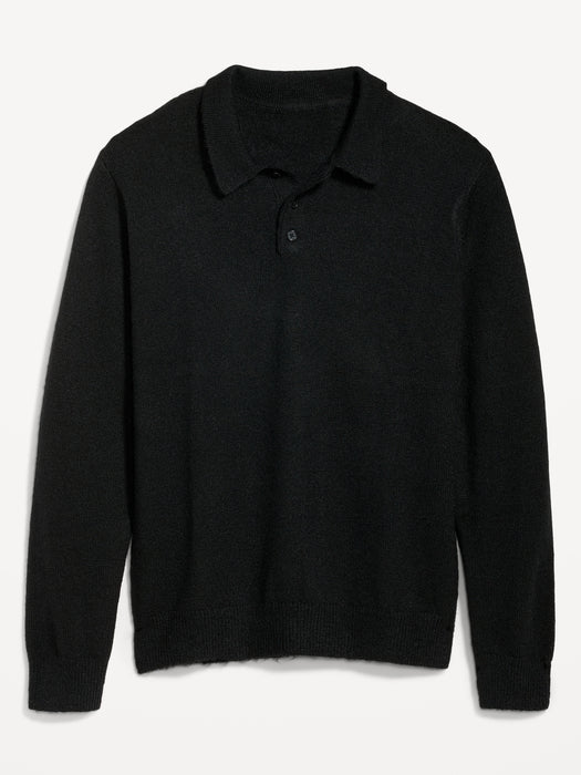 Long-Sleeve Polo Pullover Sweater for Men