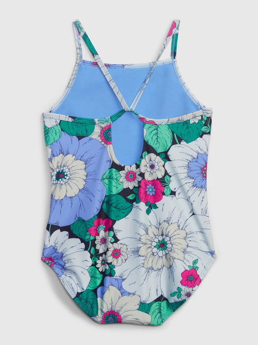 Kids Recycled Print Swim One-Piece