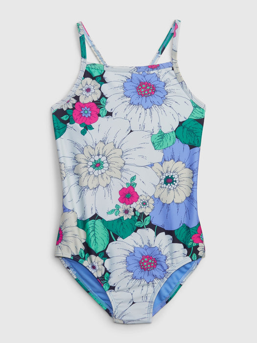 Kids Recycled Print Swim One-Piece