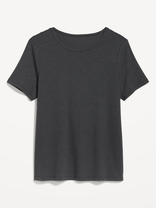 Luxe Ribbed Slub-Knit T-Shirt