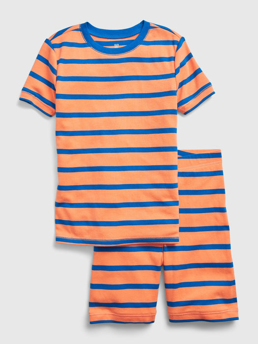 Kids 100% Organic Cotton Striped PJ Shorts Set