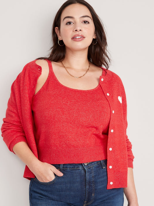 Cozy Cropped Sweater Tank Top for Women