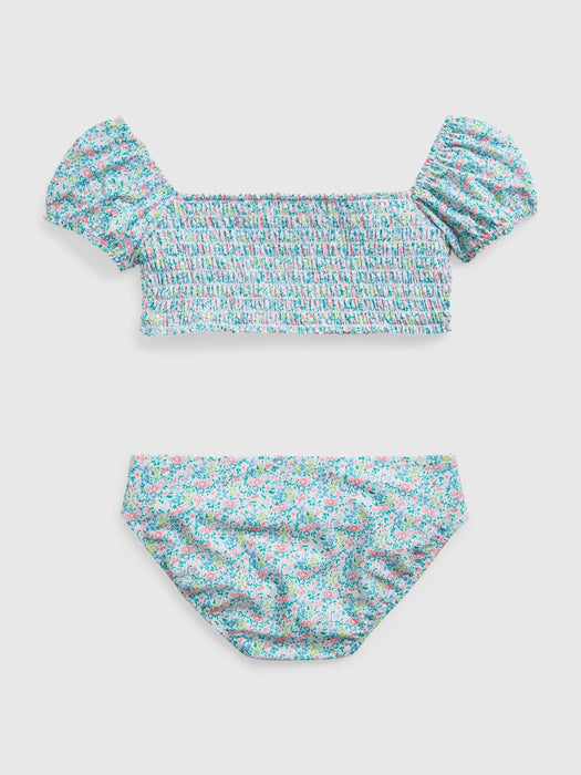 Kids Recycled Puff Sleeve Swim Two-Piece