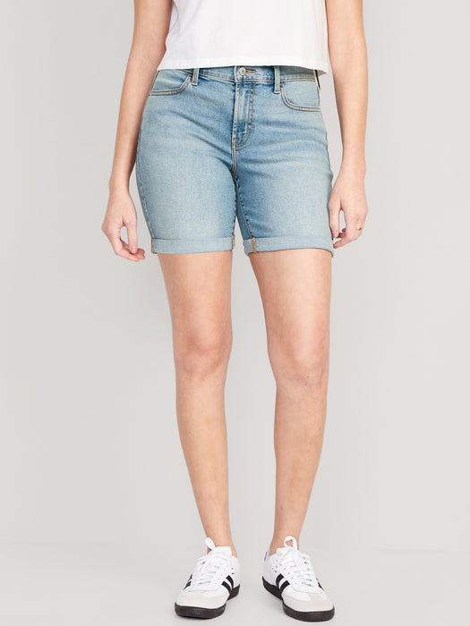 Mid-Rise Wow Jean Shorts for Women -- 7-inch inseam