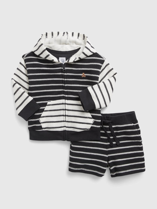 Baby Stripe Hoodie Outfit Set