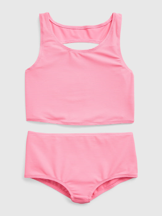 Kids Recycled Cutout Tankini Swim Two-Piece