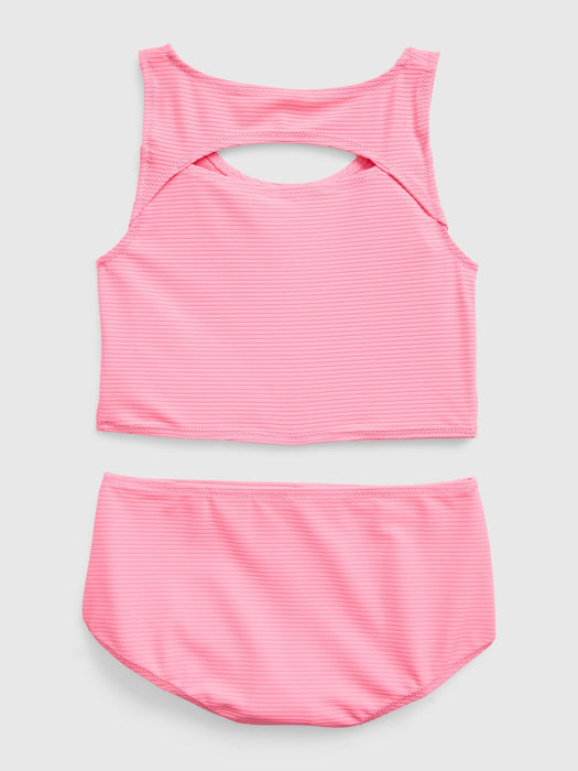 Kids Recycled Cutout Tankini Swim Two-Piece