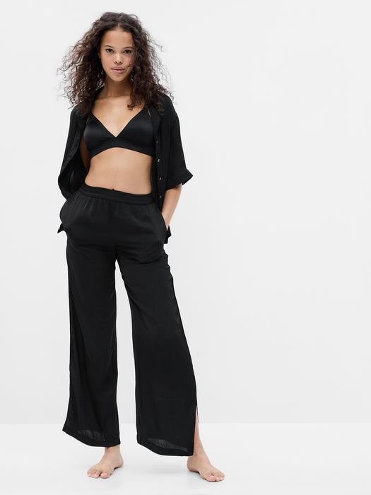 Satin Wide Leg PJ Pants