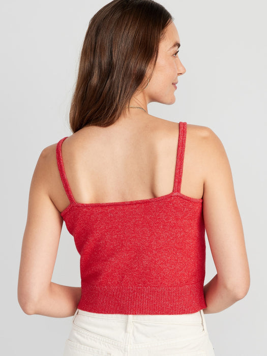 Cozy Cropped Sweater Tank Top for Women