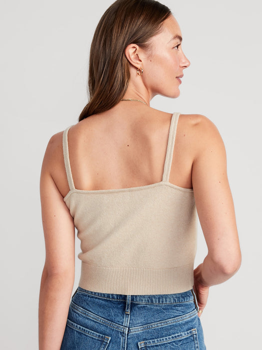 Cozy Cropped Sweater Tank Top for Women