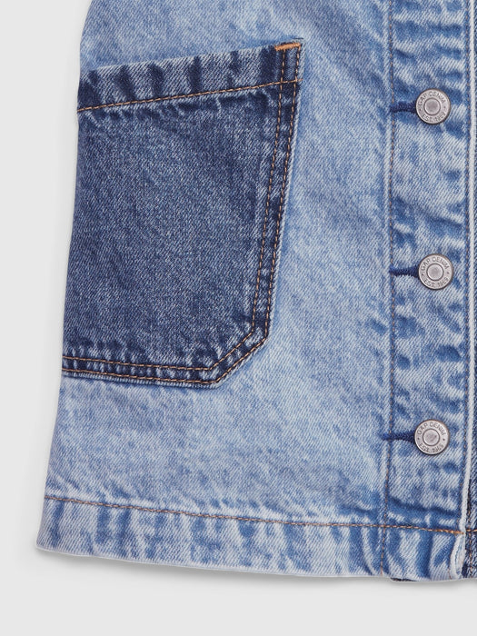 Toddler Patchwork Denim Skirtall with Washwell