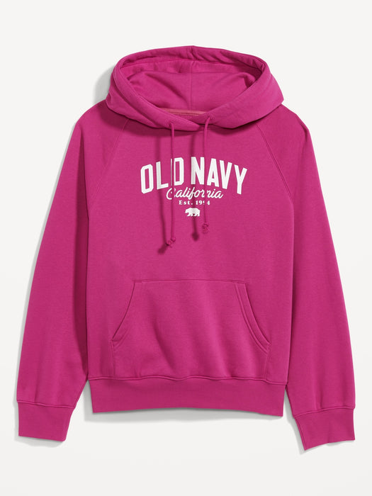 Oversized Fleece Logo Graphic Hoodie for Women