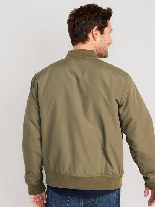 Water-Resistant Zip Bomber Jacket