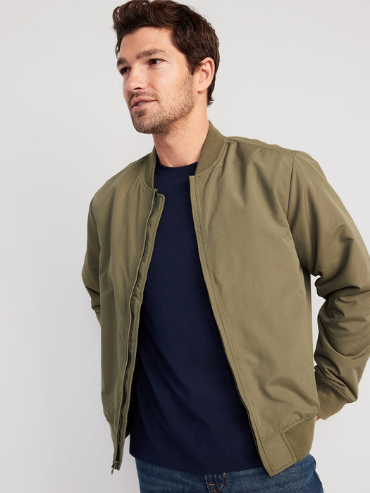 Water-Resistant Zip Bomber Jacket