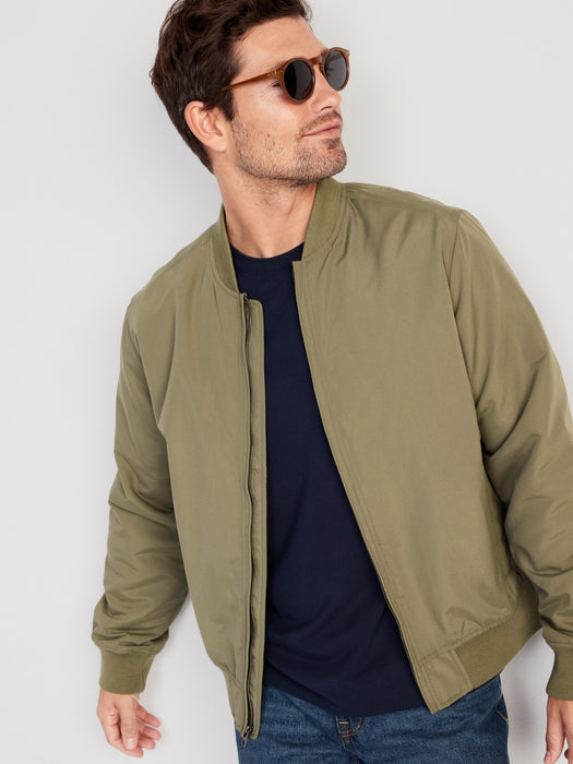 Water-Resistant Zip Bomber Jacket