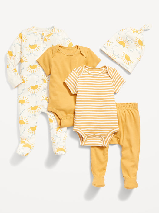 Unisex Soft-Knit 5-Piece Layette Set for Baby