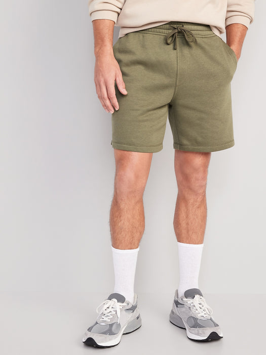 Garment-Washed Fleece Sweat Shorts -- 7-inch inseam