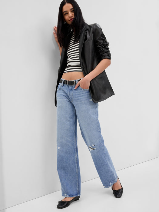 Low Rise Stride Wide-Leg Jeans