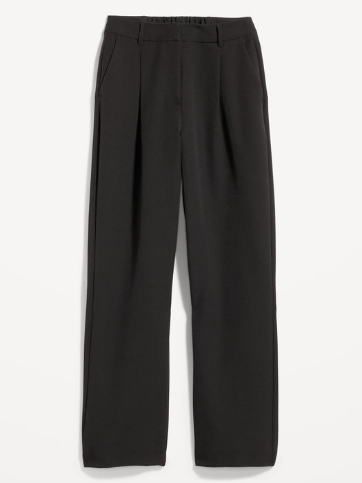 Extra High-Waisted Pleated Taylor Trouser Wide-Leg Pants for Women