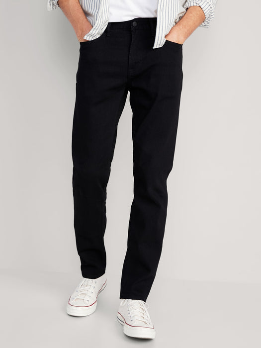 Relaxed Slim Taper Built-In Flex Black Jeans