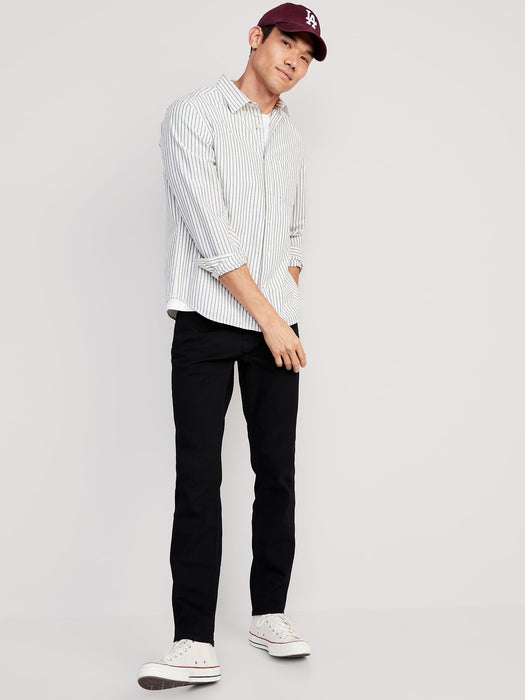 Relaxed Slim Taper Built-In Flex Black Jeans