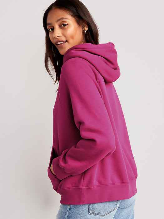 Oversized Fleece Logo Graphic Hoodie for Women