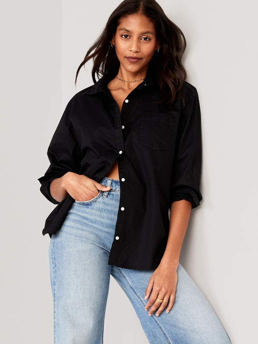 Oversized Button-Down Boyfriend Shirt