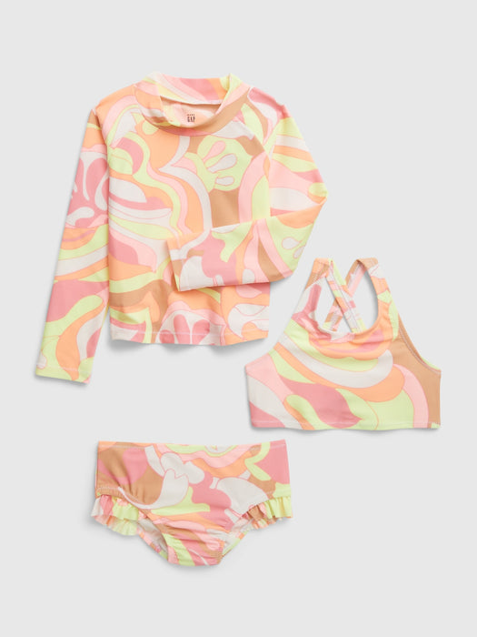 Toddler Recycled Rash Guard Swim Three-Piece