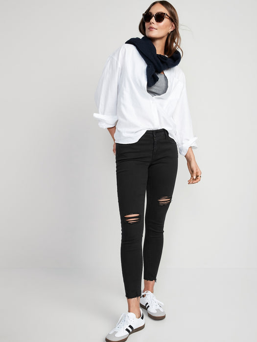 Mid-Rise Rockstar Super-Skinny Ankle Jeans