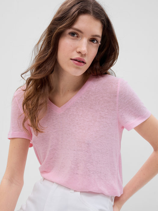 Linen-Blend T-Shirt