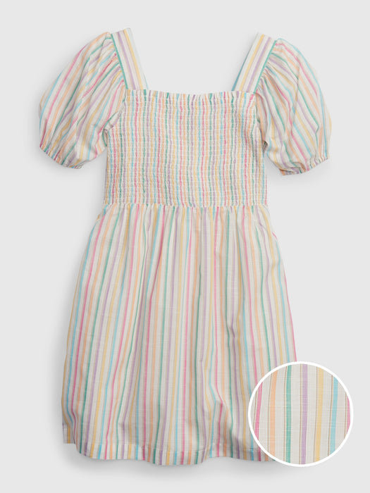 Kids Smocked Puff Sleeve Dress