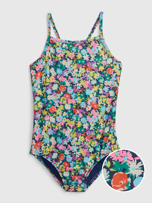 Kids Recycled Print Swim One-Piece