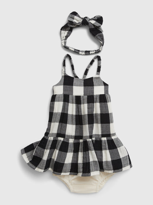 Baby Crinkle Gauze Gingham Dress