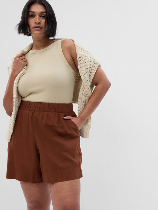 Linen-Blend Pull-On Shorts