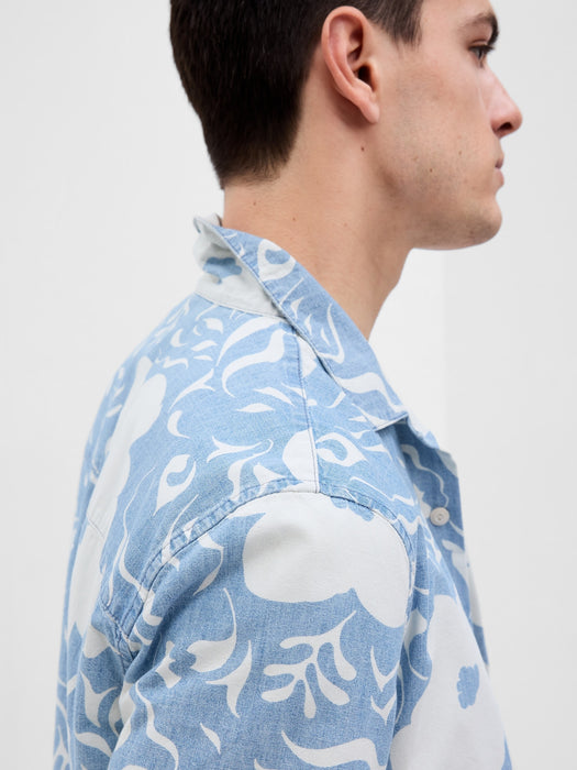 Printed Chambray Vacay Shirt