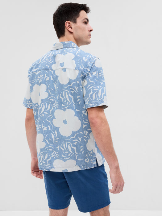 Printed Chambray Vacay Shirt