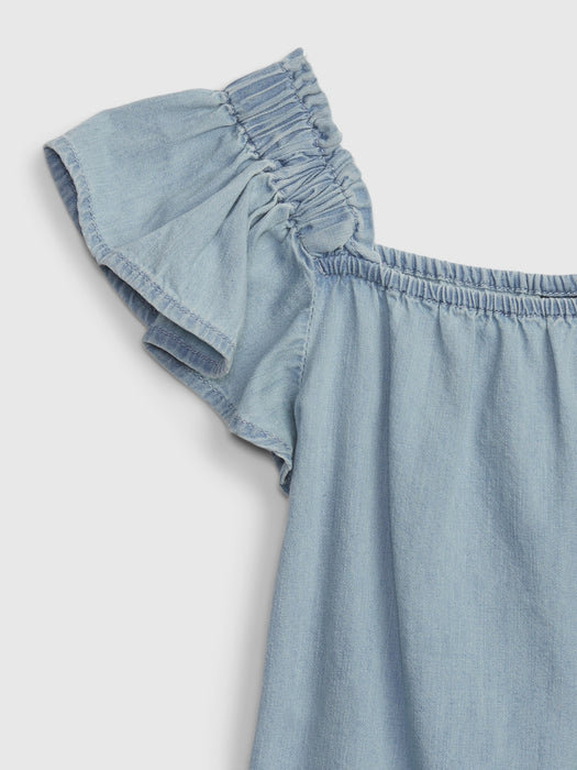 Toddler Denim Tiered Dress with Washwell