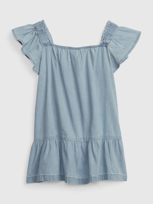 Toddler Denim Tiered Dress with Washwell