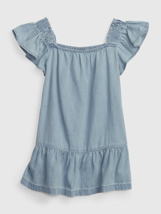 Toddler Denim Tiered Dress with Washwell