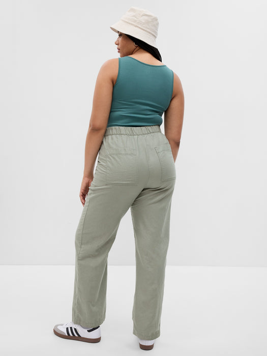 Linen-Cotton Pull-On Pants