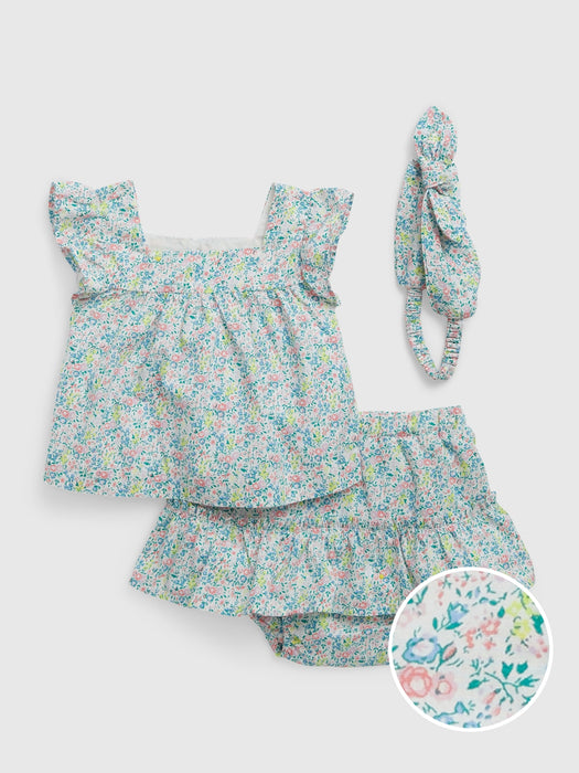 Baby Floral Three-Piece Outfit Set