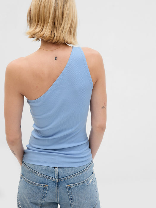 Rib One-Shoulder Tank Top