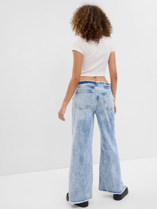 PROJECT GAP Low Rise Wide Baggy Jeans with Washwell