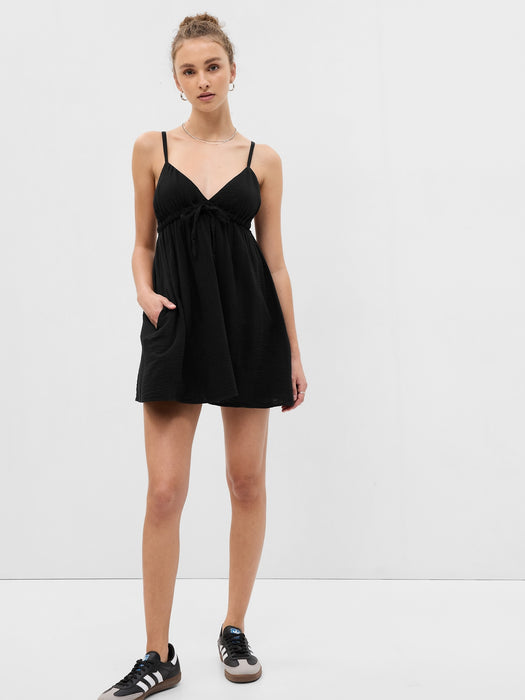 PROJECT GAP Gauze Tie-Front Mini Dress