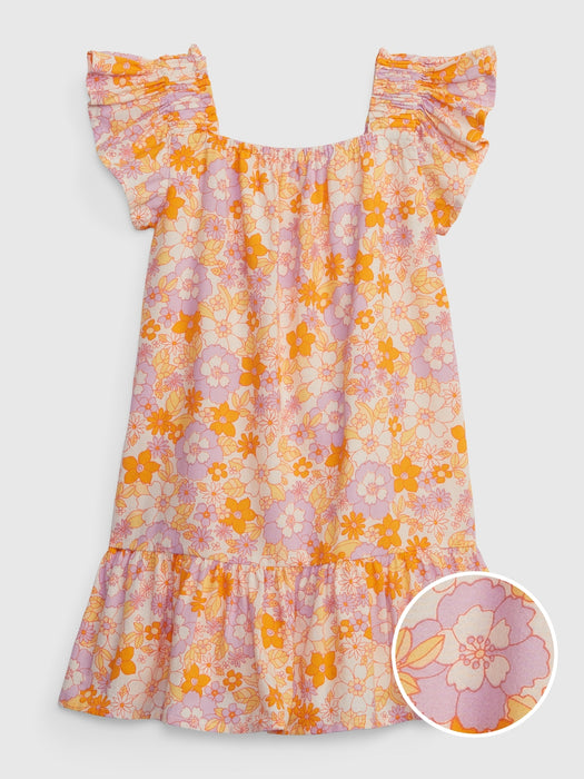 Toddler Crinkle Gauze Floral Dress