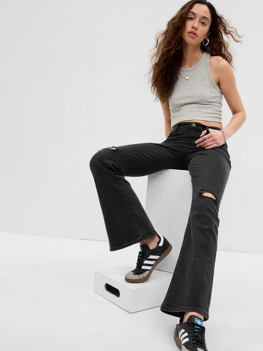 PROJECT GAP Low Rise Y2K Flare Jeans with Washwell