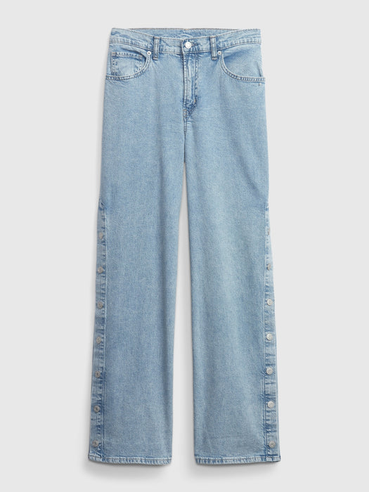 PROJECT GAP Low Rise Snap Side Baggy Jeans with Washwell